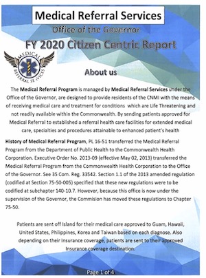 2020 Medical Referral Services (MRS) Citizen Centric Report cover art