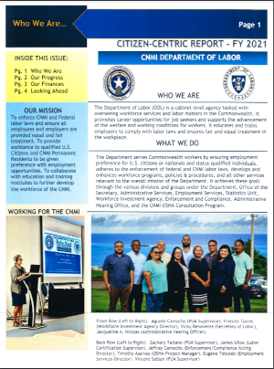 2021 DOL Saipan Citizen Centric Report cover art