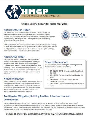 2021 Hazard Mitigation Grant Program Citizen Centric Report cover art