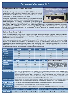 2019 Northern Marianas Housing Corporation (NMHC) Citizen Centric Report cover art